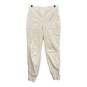 Spanx Stretch Twill Utility Cargo Joggers Cream Size Large H1